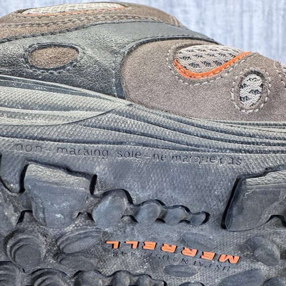 Kids Merrell Moab 2 mid waterproof hiking Boot Shoe Size 4.5 Brown Orange - Picture 8 of 11